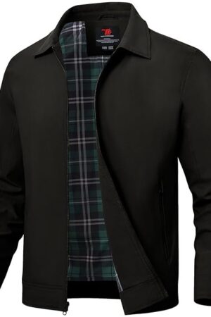 TBMPOY Men's Lightweight Jackets Casual Windbreaker Stylish Light Fall Spring Golf Work Dress Business