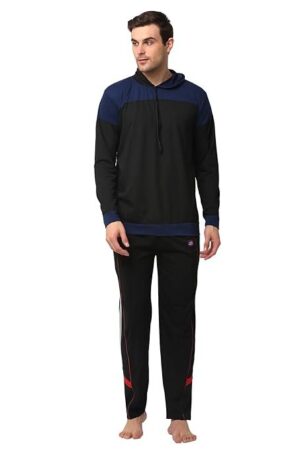 Mack Jonney Cotton Blend Track suit Co-ord Set For Men With Hodded Full Sleeve T-Shirt and Track Pant-VJ-MNS-TTP-GROUP18