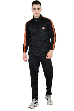 Polyester Sports Training Tracksuit for Men with Zipper | Men's track Suit | Ideal for Trail Running, Gym Fitness & Training, Jogging, Lounging