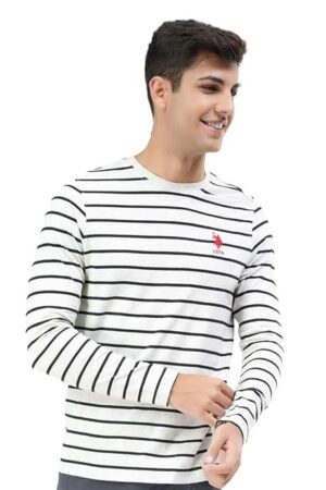 U.S. POLO ASSN. Men's Comfort Fit Stripe Cotton I689 Regular Fit T-Shirt - Pack of 1