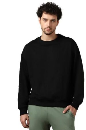 NOBERO Oversized Sweatshirts for Man Stylish | 280 GSM Rich Cotton Fleece Solid Oversized Fit Full Sleeve Sweatshirt for Men | Stylish Casual Wear Winter Sweatshirt for Men