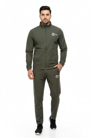 BMS Track Suit with inside mesh, Light weight and comfortable (IN, Alpha, L, Regular, Olive)