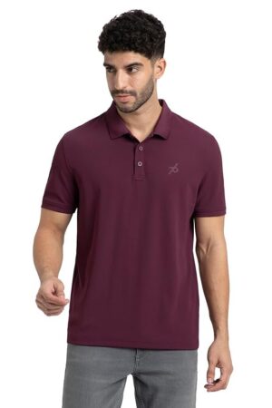 Jockey AM38 Men's Microfiber Polyester Regular Fit Solid Half Sleeve Polo T-Shirt with Stay Dry & Stay Fresh Technology