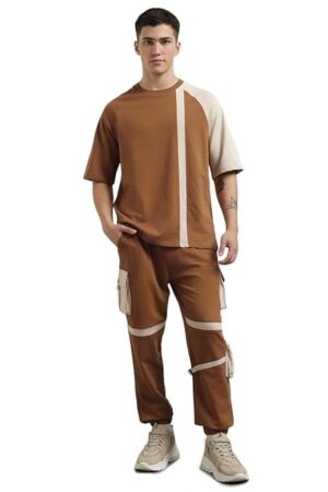 NOBERO Mens Cotton Blend Striped Co-Ord Sets