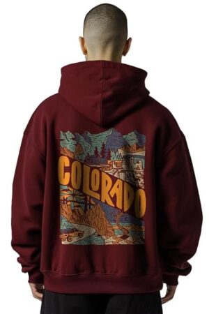 NOBERO Oversized Hoodies for Man Stylish | 280 GSM Rich Cotton Fleece Printed Oversized Fit Hooded Full Sleeve Oversized Sweatshirt for Men | Stylish Casual Wear Winter Hoodies for Men