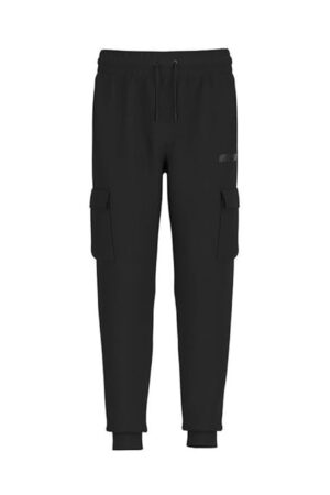 GUESS Men Black Solid Slim Fit Trackpant