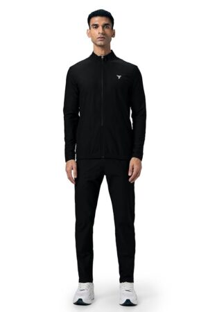 TECHNOSPORT Men's Slim Fit Solid Tracksuit With SPF50+ Quick Dry for Running, Gym Training & Regular Use