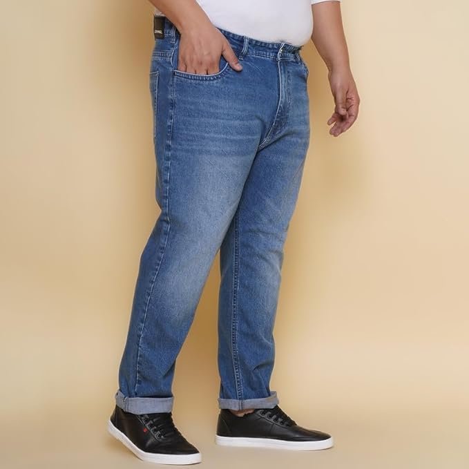 John Pride Plus Size Men Blue Clean Look Jeans