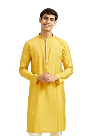DIWAS BY MANYAVAR Men's Viscose Blend Self Design Kurta (1pc)