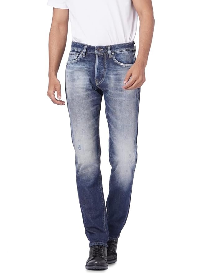 JACK & JONES Men's Tim Slim Fit Low Rise Jeans