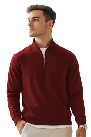 Nobero Mockneck Sweatshirts for Man Stylish | 280 GSM Rich Cotton Fleece Regular Fit Full Sleeve Sweatshirt for Men | Stylish Casual Wear Winter Sweatshirt for Men
