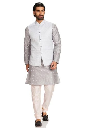 Amazon Brand - Symbol Men's Cotton Blend Printed Kurta Pyjama Set