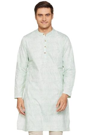 Amazon Brand - Symbol Men Cotton Printed Long Kurta (Regular Fit)