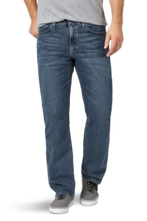 Wrangler Authentics Men's Relaxed Fit Comfort Flex Waist Jean, Smoke, 32W X 32L