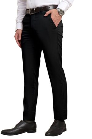 SaintX Men's Premium Stretchable Formal Trouser with Techno Flex Waistband | Slim Fit Pants | Italian Design | Office Wear/Executive Wear