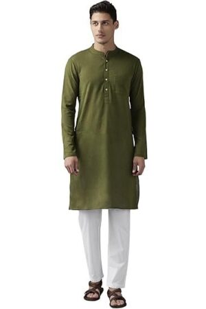 Designs Men's Cotton Solid Regular Kurta