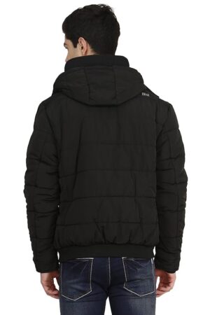 HIVER Men's Nylon Jacket Water Proof Full-Sleeved Winter Jacket with Hood For Minus Degree