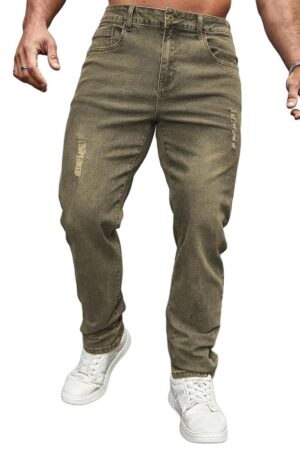 Jeans for Men | Distressed Denim Pants with Slim Tapered Fit & Washed Look (Comfort-Tarry-U06-U07)