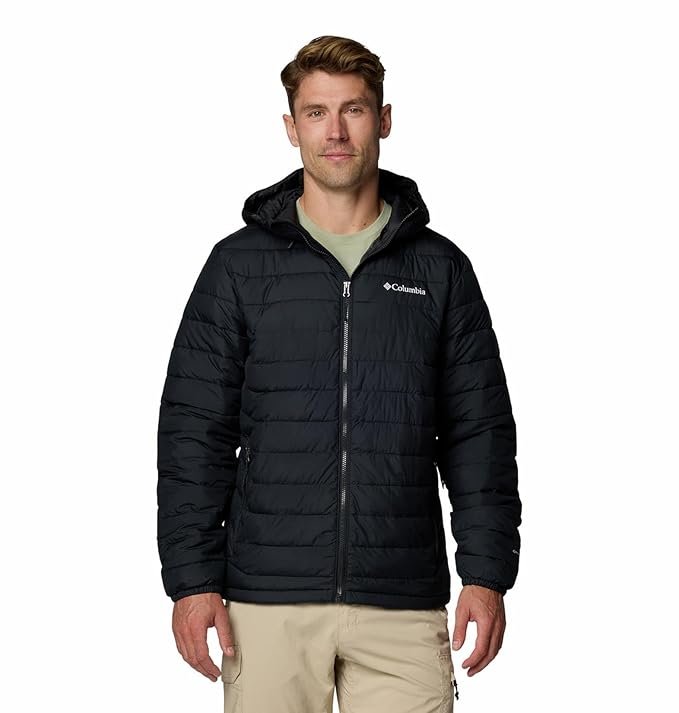 Columbia Men Omni-Heat Reflective Powder Lite II Hooded Hiking and Trekking Down Jacket