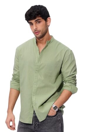 The Souled Store Men's Cotton Regular Fit Solid Button Down Shirt