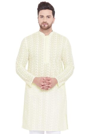 VASTRAMAY Men's Cotton Blend Regular Fit Tunic Tunic