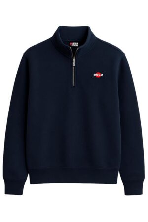 Men’s Half-Zip Fleece Sweatshirt | Stylish, Breathable, Quarter-Zip Pullover Full Sleeve Winter Wear (in, Alpha, S, Black)