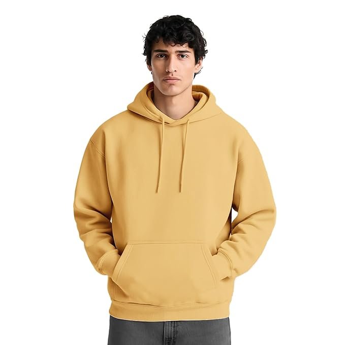 NOBERO Oversized Hoodies for Man Stylish | 280 GSM Rich Cotton Fleece Solid Oversized Fit Hooded Full Sleeve Oversized Sweatshirt for Men | Stylish Casual Wear Winter Hoodies for Men