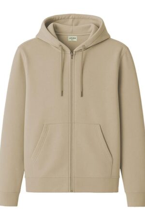 ADRO Mens Cotton Solid Zipper Hoodie Sweatshirts