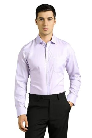 Louis Philippe Men's Cotton Regular Fit Solid All Day Comfort Effortless Ironing Shirt