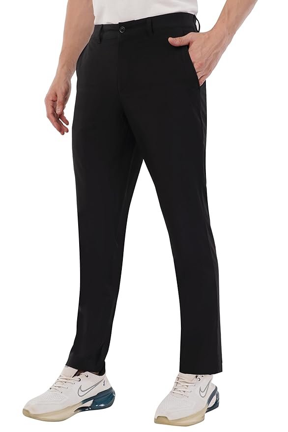 SaintX Men's Premium 4-Way Stretchable Formal Pants | Stylish Slim Fit Multi-Purpose Trousers | Business Casual Office/Anytime Wear | Ultra Soft Feather Touch Chinos | Athleisure Sunscreen Fabric