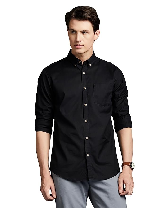 Symbol Premium Men's Stylish Solid All Day Fresh Buttondown Casual Shirt - Regular Fit | Plain | Full Sleeve | Cotton Semi Formal Wear (Available in Plus Sizes)