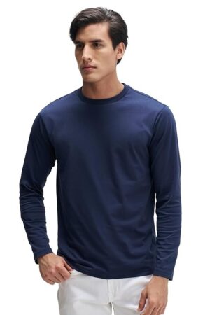 XYXX Men's Solid Cotton T-Shirt | Round Neck Tshirt | Full Sleeves | Solid-Regular Fit Tshirt for Men