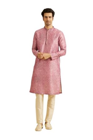 Manyavar Men's Art Silk Printed Kurta Set (2pcs)