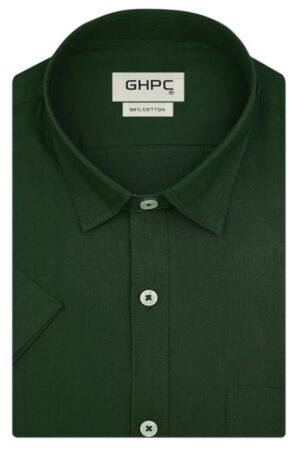 GHPC 100% Cotton Plain Solid Half Sleeves Regular Fit Formal Shirt for Men