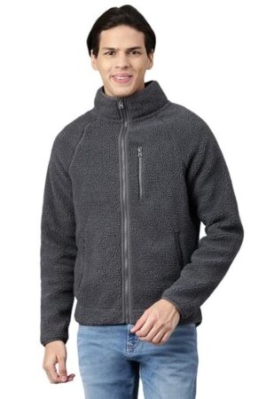 Woodland Men Polyester Round Neck Sweatshirts | Anthra | WR208