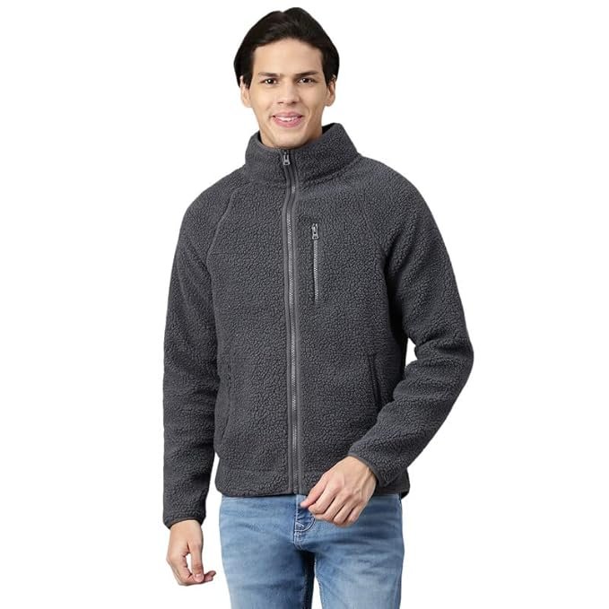 Woodland Men Polyester Round Neck Sweatshirts | Anthra | WR208