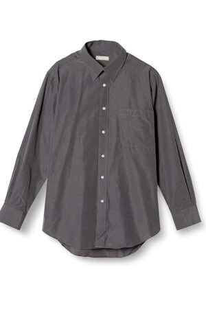 Dress Code 101 SHIRT-000 Men's Dress Stability Processing Shirt, Business or Casual Style, Cool Shirt, Long Sleeve, Various Sizes, Regular Button Down, Wide Collar, 36 Gray (Solid) Regular RG4002, 首回り