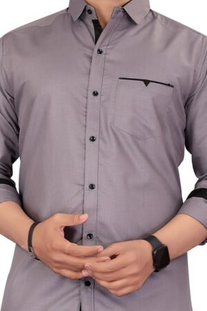 CB-COLEBROOK Men's Solid Relaxed Fit Cotton Shirt | Casual | Plain | Stylish Mens Shirt | Summer-Regular Fit Shirt Spread Collar with Pocket & Full Sleeves (Available in Plus Size)
